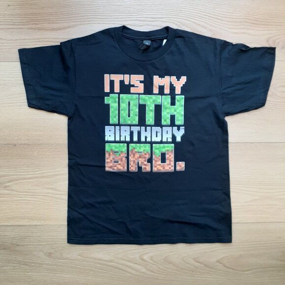 It's My 10th Birthday Bro - New Youth Large Black T-Shirt - Picture 4 of 4